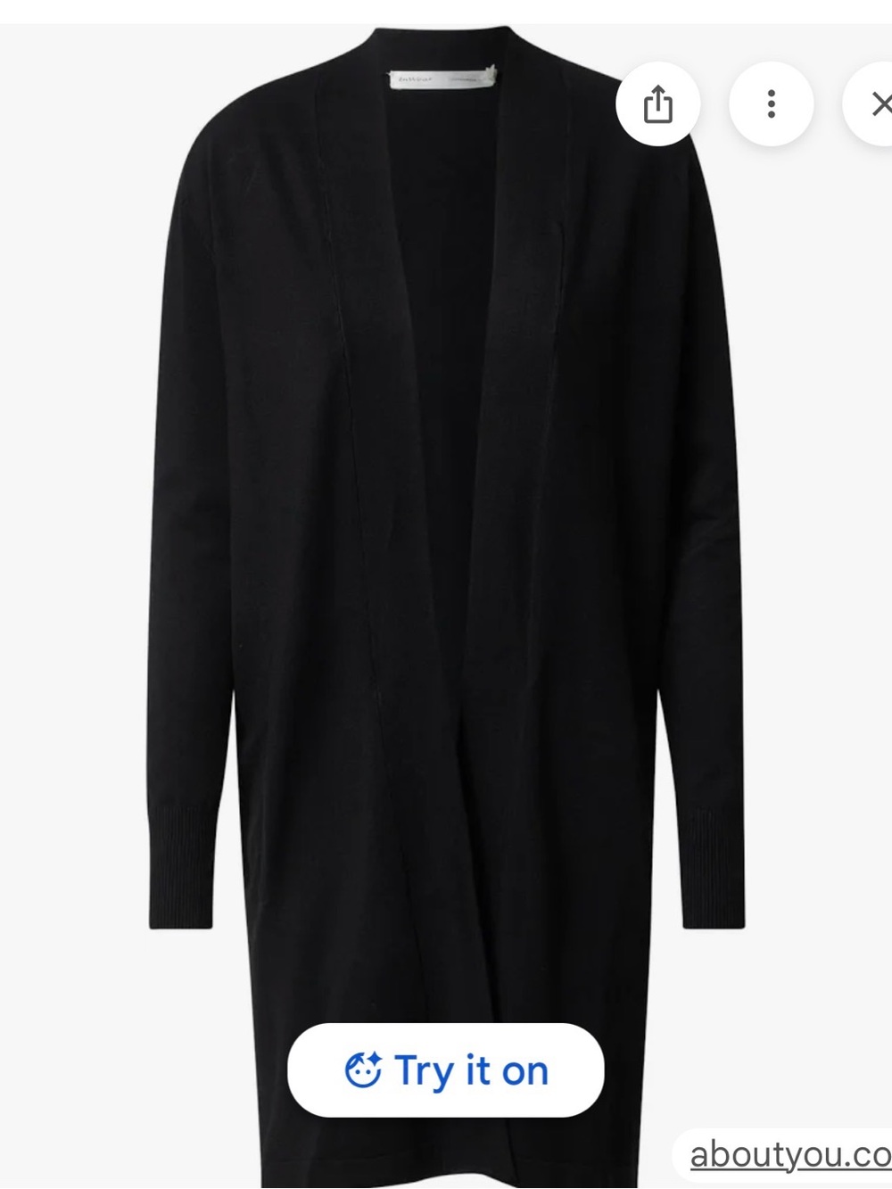 Inwear brand black Open-Front Long Cardigan